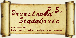 Prvoslavka Sladaković vizit kartica
